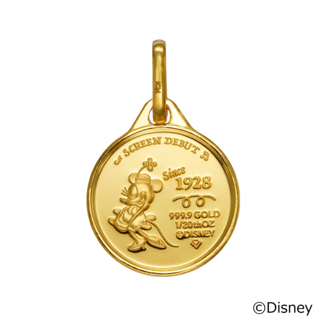 K24 純金 ディズニー メダル ペンダント 1/20oz 蒸気船ウィリー
