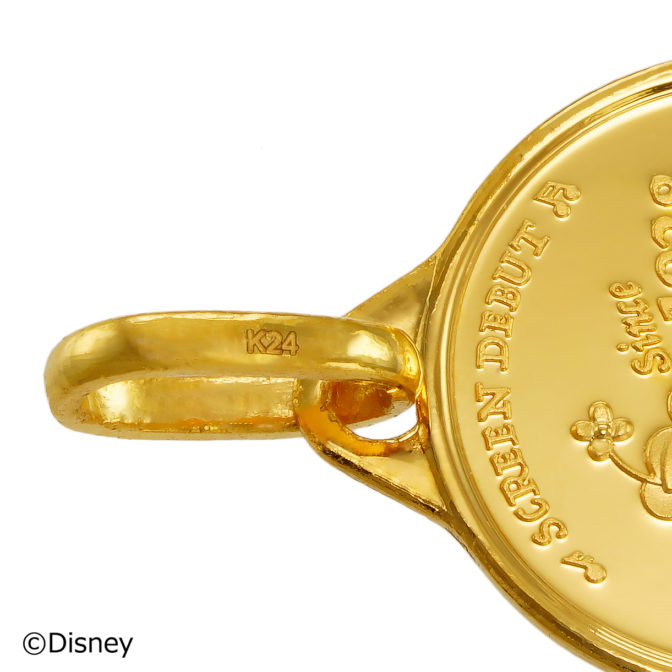 K24 純金 ディズニー メダル ペンダント 1/20oz 蒸気船ウィリー