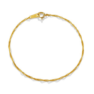 K24 純金スクリュー チェーン ブレスレット 17cm 1.28mm幅