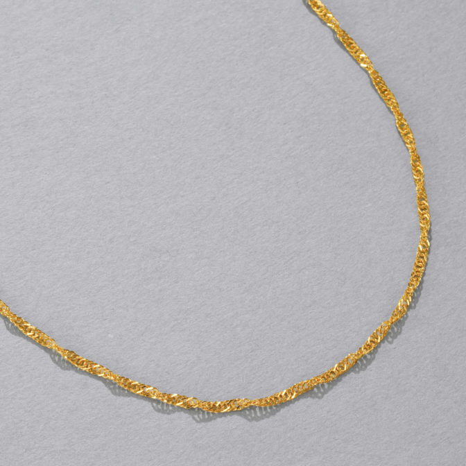 K24 純金 スクリューネックレス 1.28mm幅 40cm