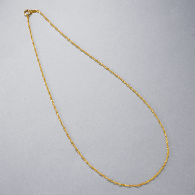 K24 純金 スクリューネックレス 1.28mm幅 40cm