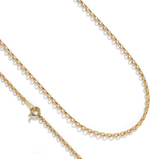 K18 18金 カット ロロ チェーン ネックレス 2mm幅 38cm～80cm 選べるサイズ