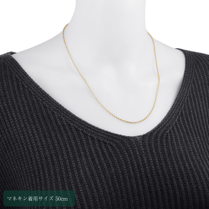 K18 18金 カット ロロチェーン ネックレス 2mm幅