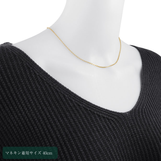 K18 18金 カット ロロチェーン ネックレス 2mm幅