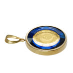 K24 純金 コインペンダント ドルフィン エリザベス 1/30oz カットガラス ゴールド ブルー