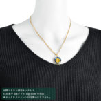 K24 純金 コインペンダント ローズ エリザベス 1/30oz カットガラス ゴールド ブルー