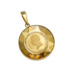 K24 純金 コインペンダント プードル チャールズ 1/30oz カットガラス ゴールド