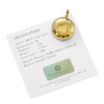 K24 純金 コインペンダント プードル チャールズ 1/30oz カットガラス ゴールド