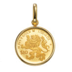 K24 純金 コインペンダント キングビースト 獅子 1/20oz シンプルフレーム