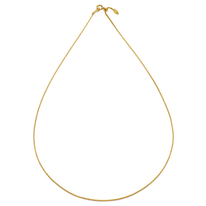 K24 純金 ベネチアン チェーンネックレス 0.8mm幅 45cm フリーアジャスター