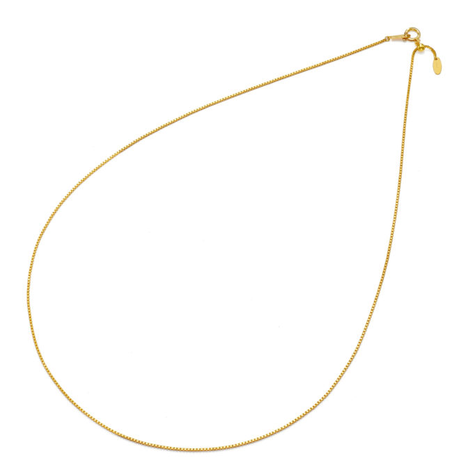 K24 純金 ベネチアン チェーンネックレス 0.8mm幅 45cm フリーアジャスター