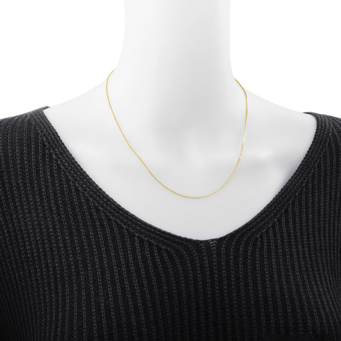 K24 純金 ベネチアン チェーンネックレス 0.8mm幅 45cm フリーアジャスター