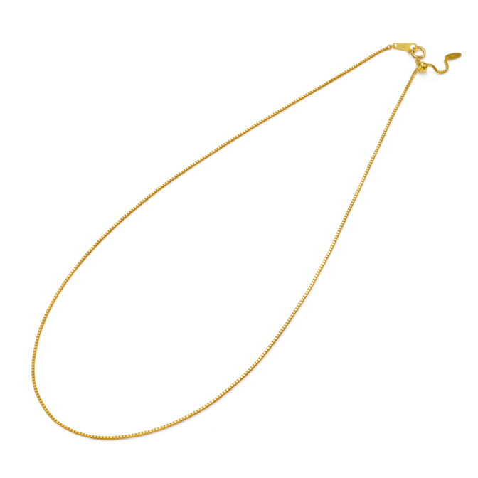 K24 純金 ベネチアン チェーンネックレス 1.0mm幅 45cm フリーアジャスター