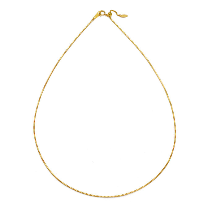 K24 純金 ベネチアン チェーンネックレス 1.0mm幅 45cm フリーアジャスター