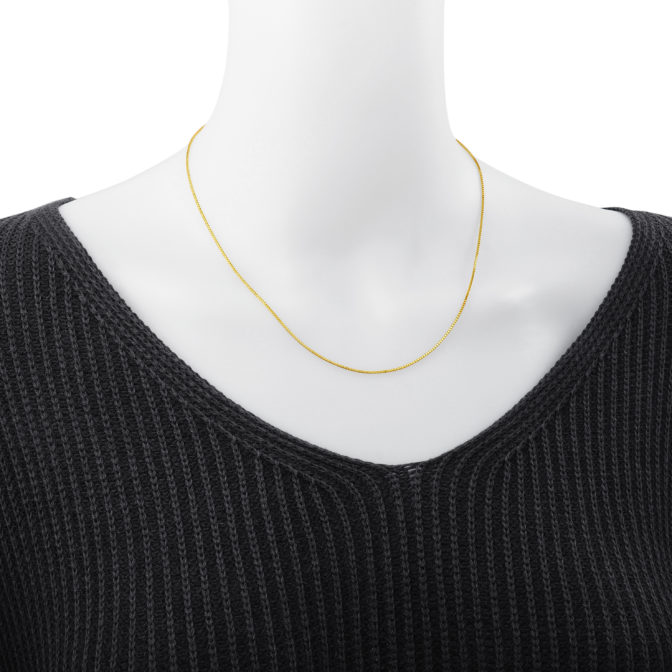 K24 純金 ベネチアン チェーンネックレス 1.0mm幅 45cm フリーアジャスター