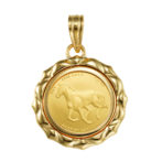 K24 純金 コインペンダント ホース ホースシュー 1/25oz デザインフレーム No.01