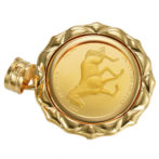 K24 純金 コインペンダント ホース ホースシュー 1/25oz デザインフレーム No.01