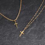 K18 18金 ゴールド リトル クロスペンダント トップ