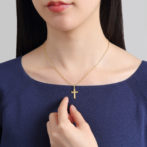 K18 18金 ゴールド リトル クロスペンダント トップ