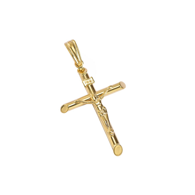 18 18金 ゴールド キリスト クロス ペンダント トップ No.01 Mサイズ