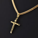 K18 18金 キリスト クロス ペンダント Mサイズ No.01