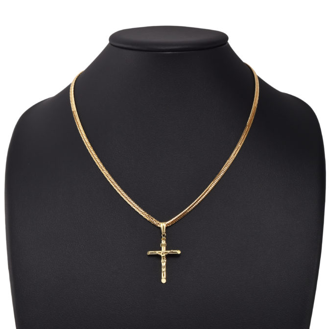 K18 18金 キリスト クロス ペンダント Mサイズ No.01