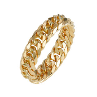 K18 18金 喜平リング 6面ダブル 5.3mm幅 ハードタイプ チェーン