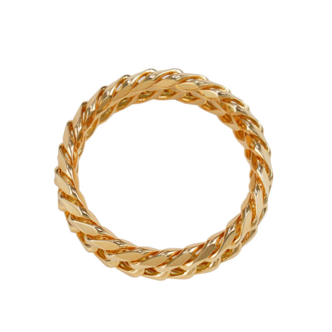 K18 18金 喜平リング 6面ダブル ハードタイプ 5.3mm幅