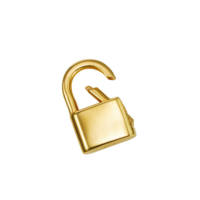 K18 18金 パドロック ペンダント チャーム