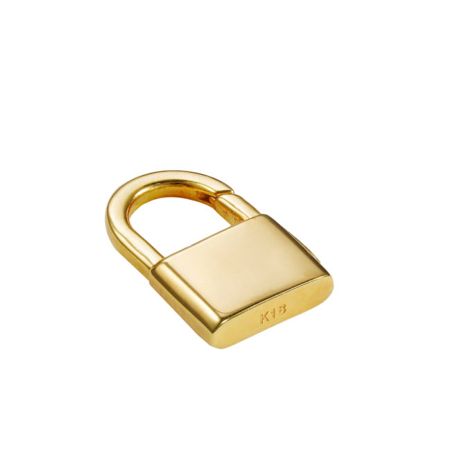 K18 18金 パドロック ペンダント チャーム