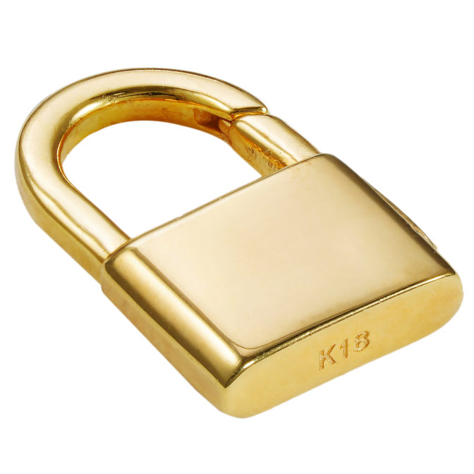 K18 18金 パドロック ペンダント チャーム