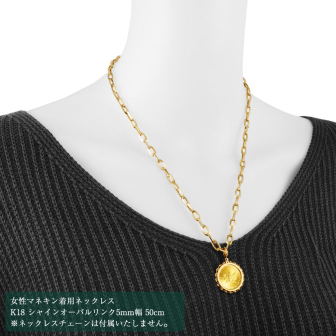 K24 純金 コインペンダント メイプルリーフ 1/4oz デザインフレーム No.15