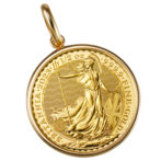 K24 純金 コインペンダント トップ ブリタニア 1/2oz