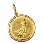 K24 純金 コインペンダント トップ ブリタニア 1/2oz
