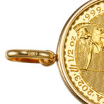 K24 純金 コインペンダント トップ ブリタニア 1/2oz