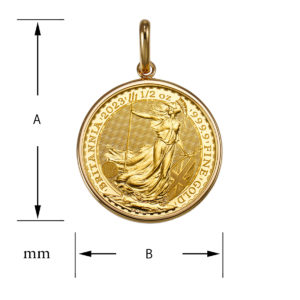 K24 純金 コインペンダント トップ ブリタニア 1/2oz