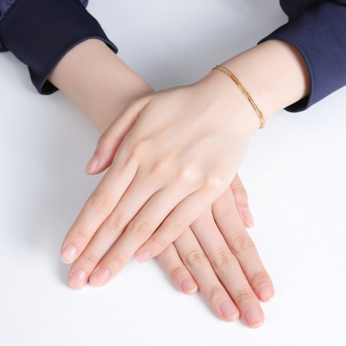 18金 K18 喜平ブレスレット 12面トリプル 4g 16cm 3.1mm幅