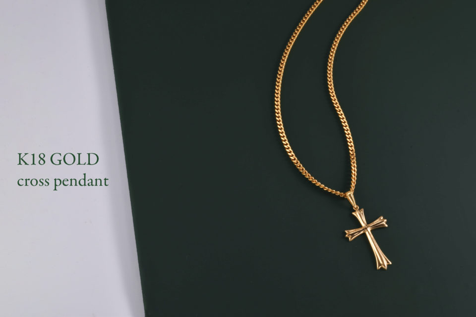 K18 ゴールド クロスペンダント トップ