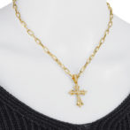 K18 ゴールド 18金 パヴェ ダイヤモンド クロス ペンダント トップ