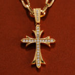 K18 ゴールド 18金 パヴェ ダイヤモンド クロス ペンダント トップ