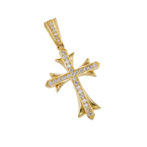 K18 ゴールド 18金 パヴェ ダイヤモンド クロス ペンダント トップ