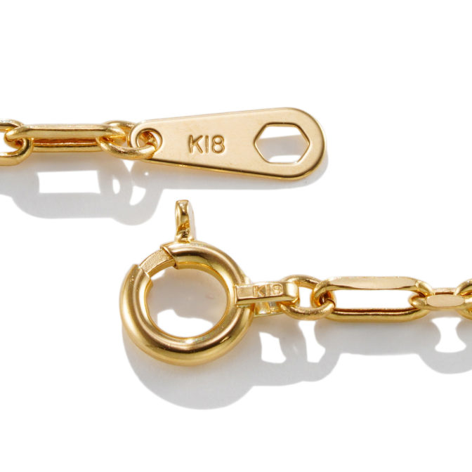 K18 18金 S＆L アズキ リンクチェーン ネックレス 1.7mm幅