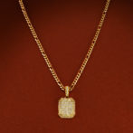 K18 ゴールド 18金 パヴェ ダイヤモンド スクエア ペンダント トップ