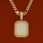 K18 ゴールド 18金 パヴェ ダイヤモンド スクエア ペンダント トップ