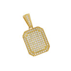 K18 ゴールド 18金 パヴェ ダイヤモンド スクエア ペンダント トップ