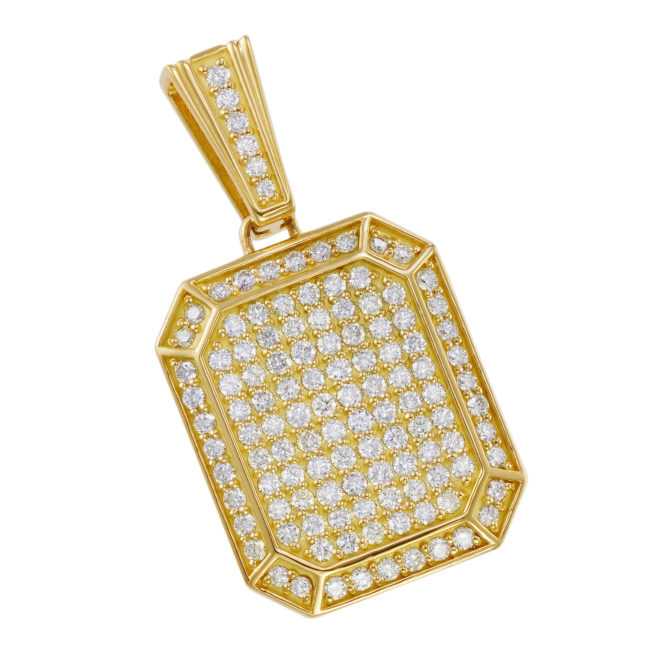 K18 ゴールド 18金 パヴェ ダイヤモンド スクエア ペンダント トップ