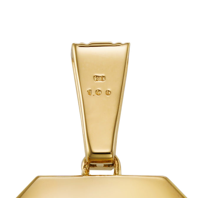 K18 ゴールド 18金 パヴェ ダイヤモンド スクエア ペンダント トップ