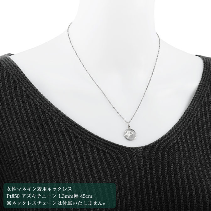 純プラチナ Pt999 コインペンダント ツバル エンジェル 1/25oz シンプルフレーム