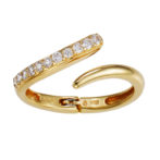 K18 18金 ダイヤモンド オープン ハグ リング