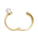 K18 18金 ダイヤモンド パール オープン ハグ リング